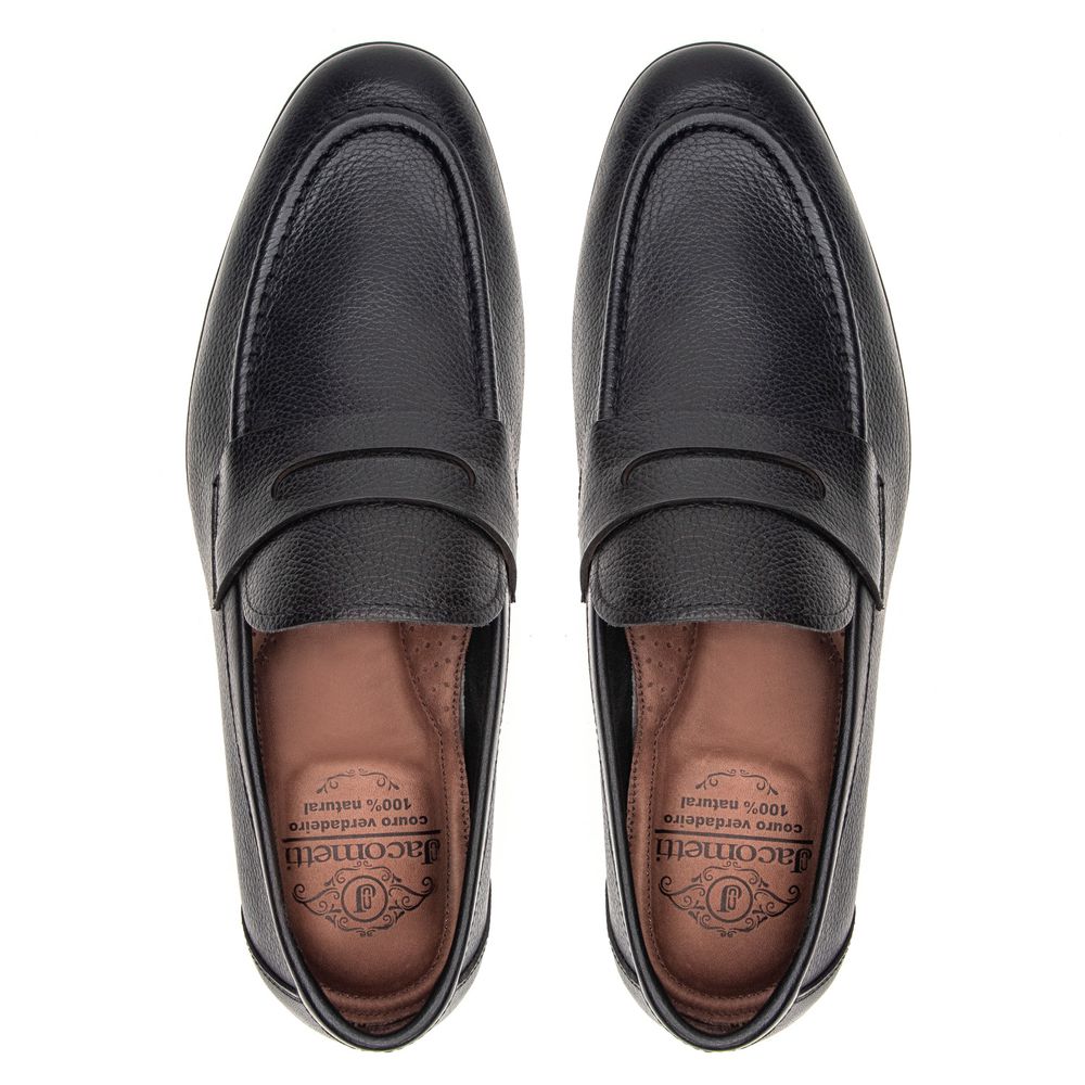 Mocassim Modena Preto Solado de Borracha