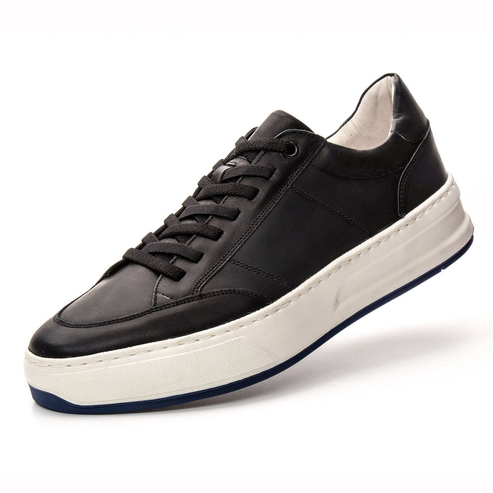 Tênis Casual Couro Preto