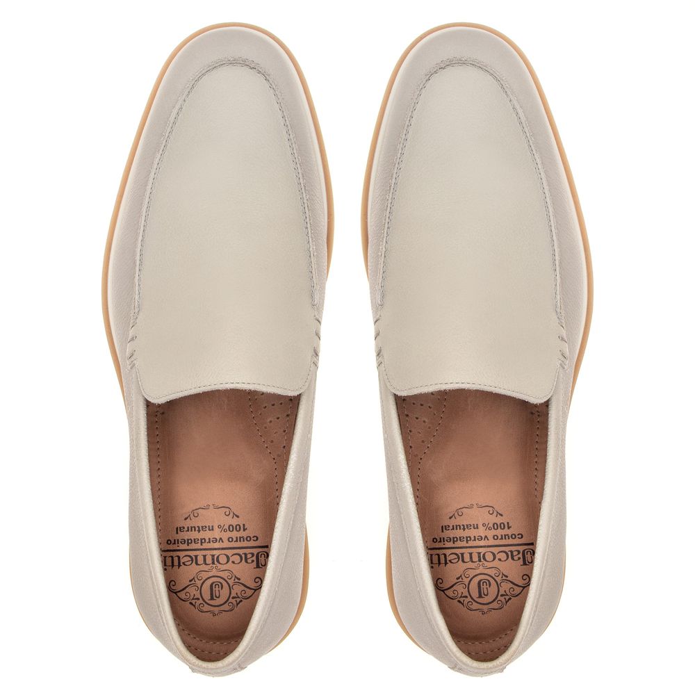 Mocassim de Couro Ice Solado de Borracha