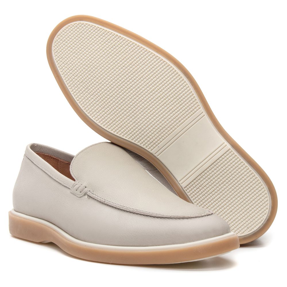 Mocassim de Couro Ice Solado de Borracha
