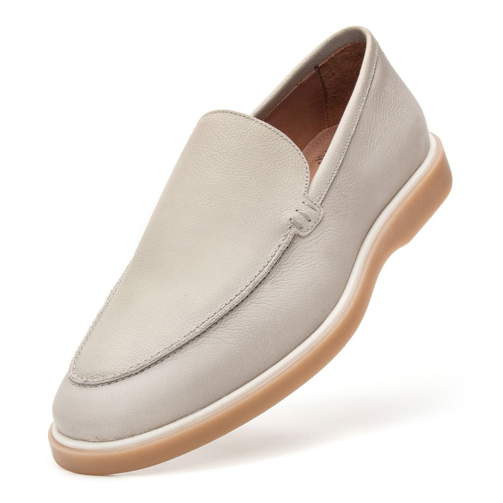 Mocassim de Couro Ice Solado de Borracha