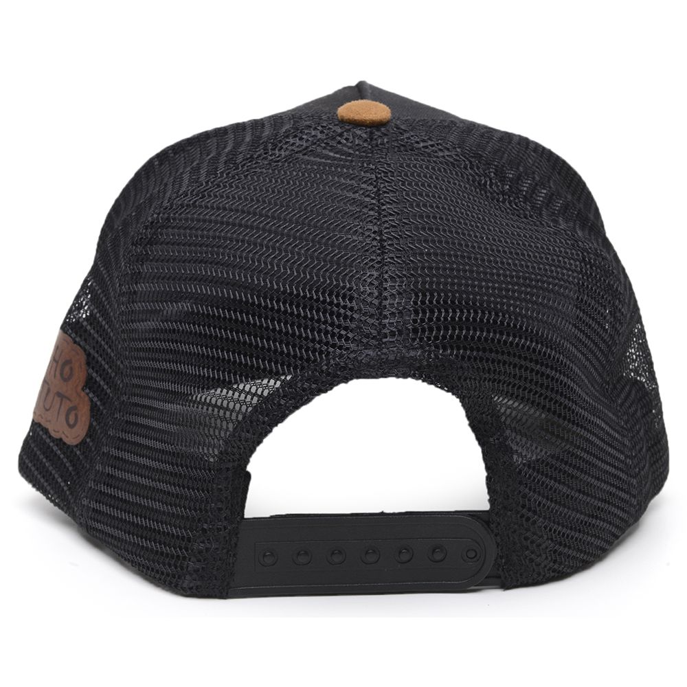 Boné Rancho do Matuto Patch Bordado Premium Tela Respirável Proteção - Preto/Camurça/Preto