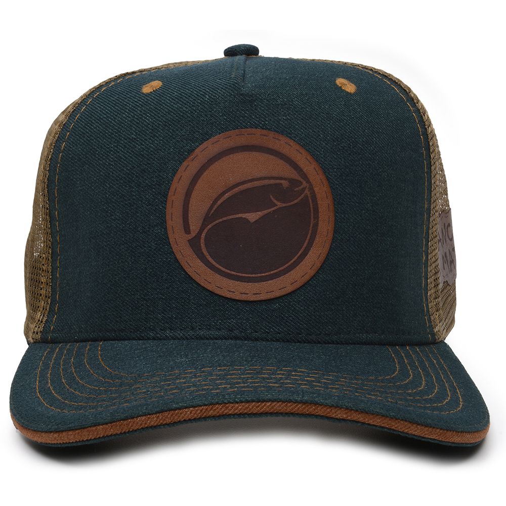 Boné Rancho do Matuto Patch Bordado Premium Tela Respirável Proteção - Verde Escuro/Dourado