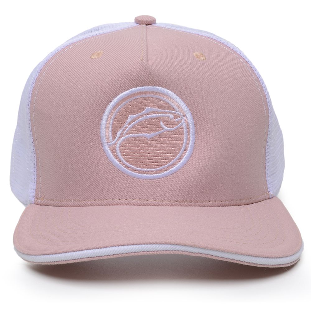 Boné Rancho do Matuto Patch Bordado Premium Tela Respirável Proteção - Rose/Branco
