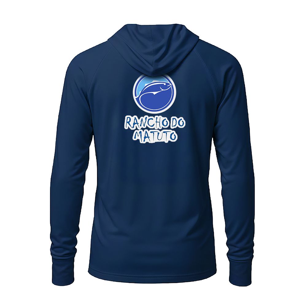 Camisa Poliamida Masculina Super Fresca Dry-Fit FPS 50+ Capuz e Balaclava - Azul Marinho