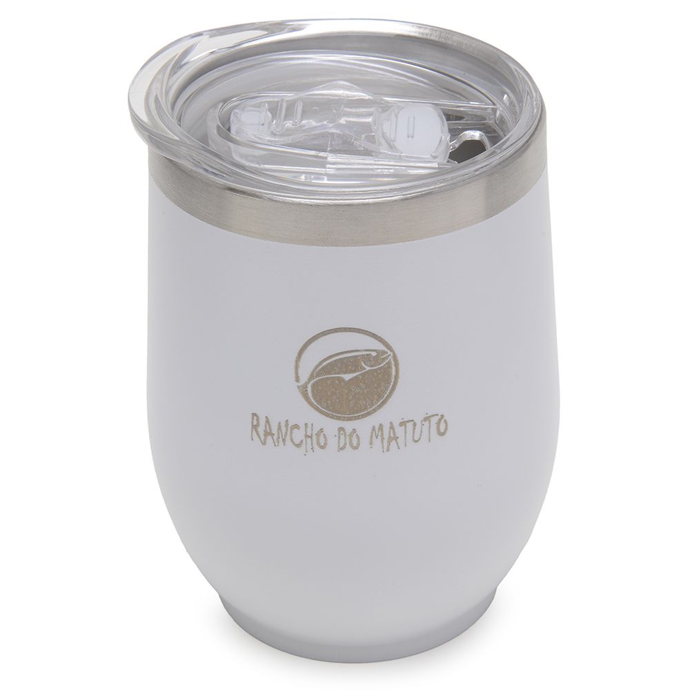 Copo Térmico Cuia em Aço Inox 360ml com Tampa - Br...