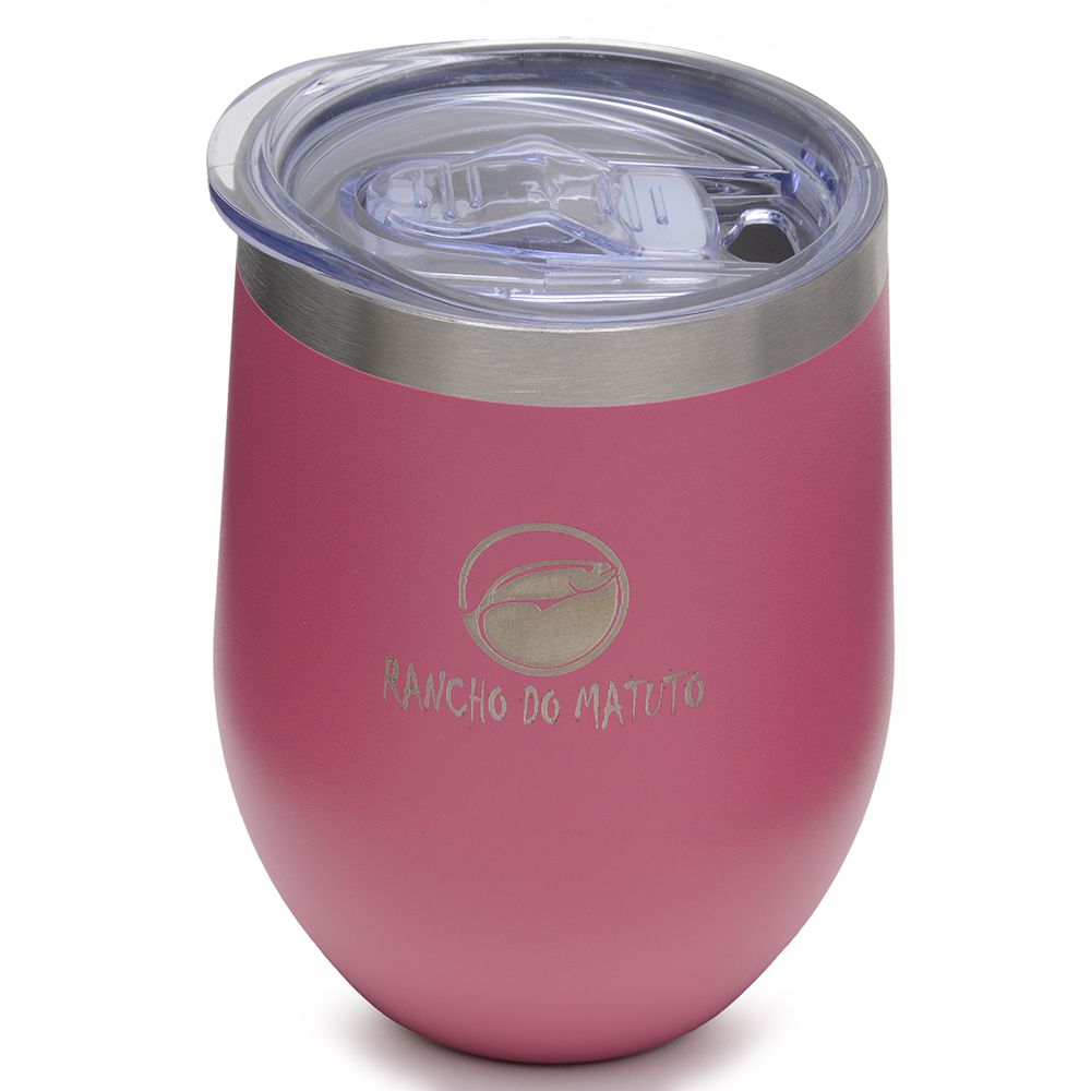 Copo Térmico Cuia em Aço Inox 360ml com Tampa - Pi...