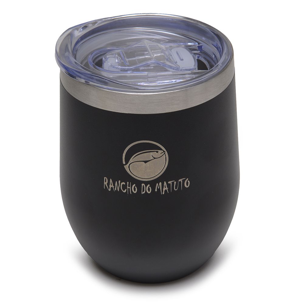 Copo Térmico Cuia em Aço Inox 360ml com Tampa - Pr...