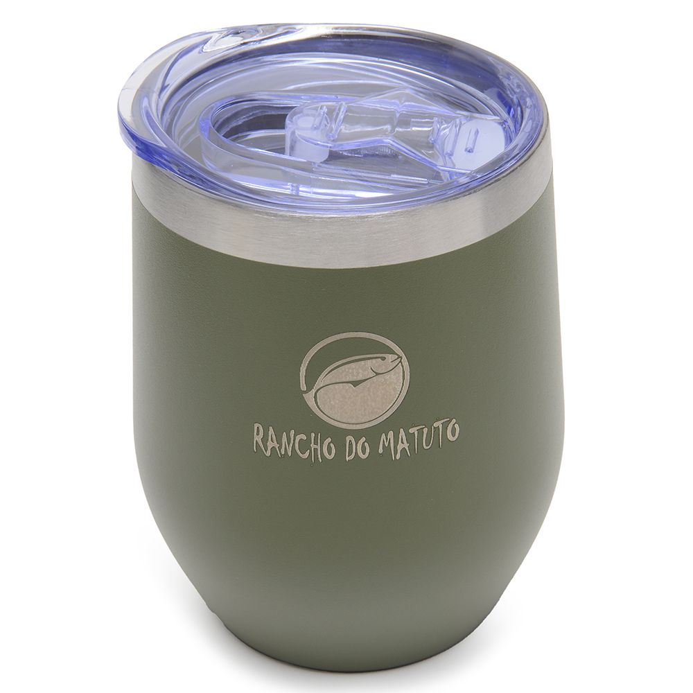Copo Térmico Cuia em Aço Inox 360ml com Tampa - Ve...