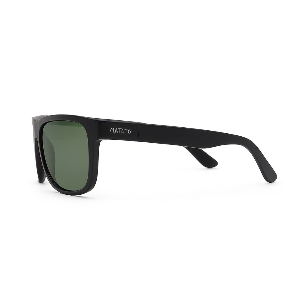 Óculos Solar Pescaria Polarizado Rancho do MatutoResistente Flexível Proteção UV +400 - Preto/Preto/Verde