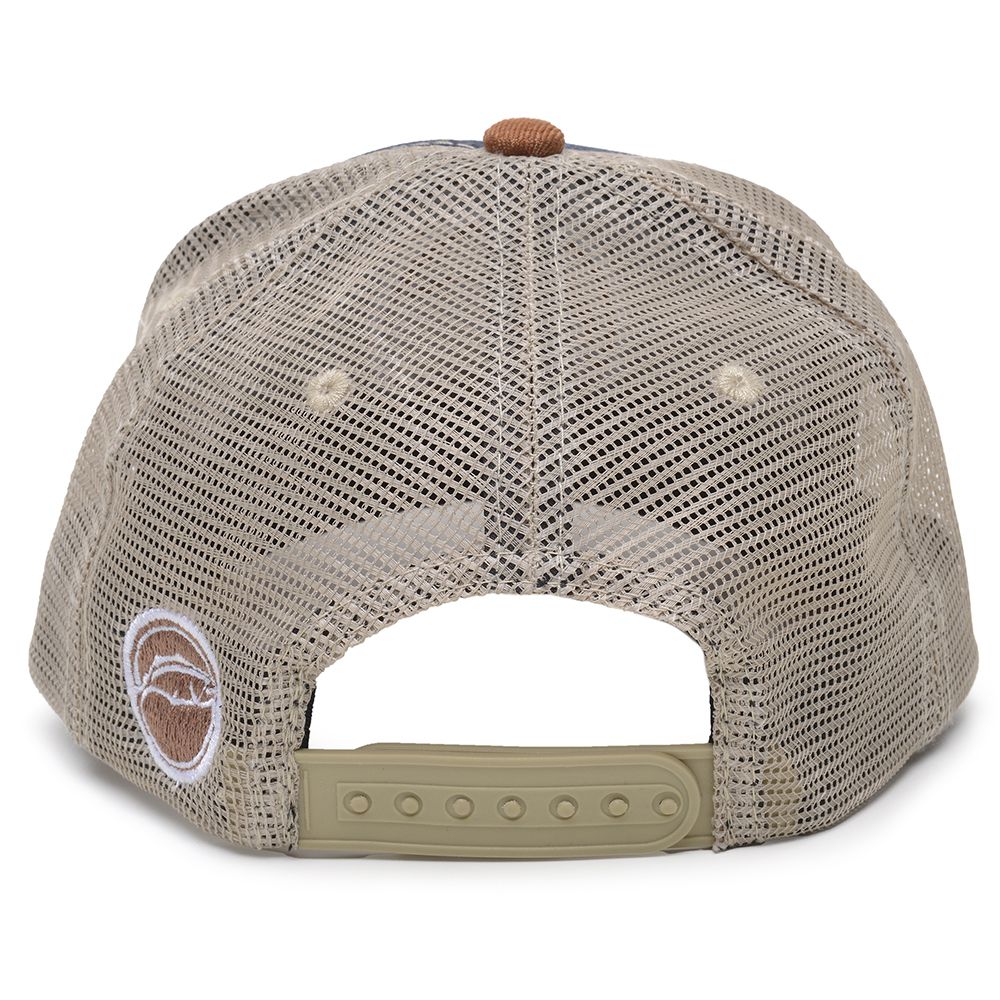 Boné Rancho do Matuto Patch Bordado Premium Tela Respirável Proteção - Marinho/Caramelo/Creme