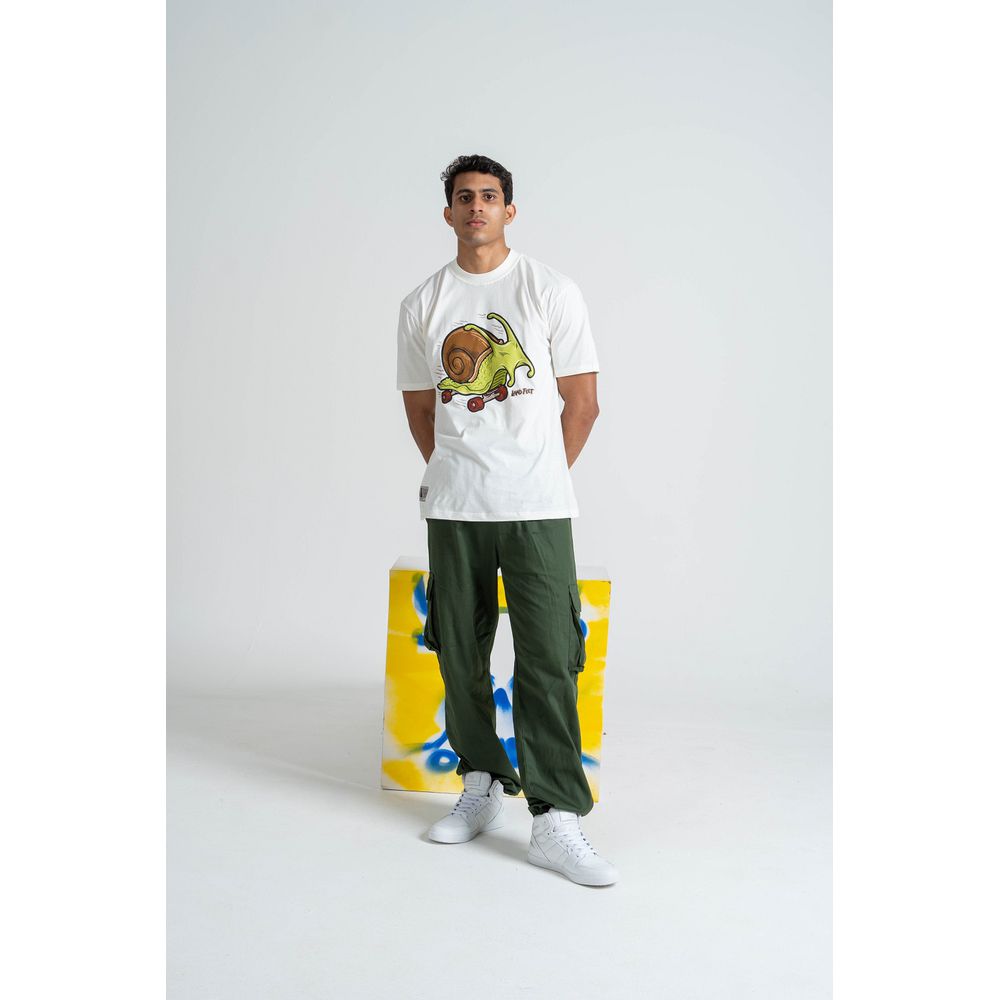 Camiseta Estampada Landfeet Tema Caramujo Fun Off White