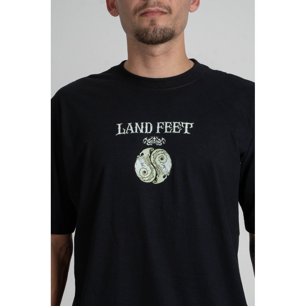 Camiseta Estampada Landfeet Preto Tema Yin Yang