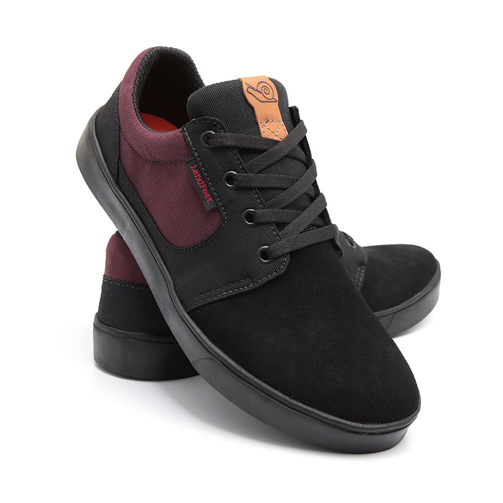 TÊNIS SKATE LION PRETO-BORDO - LANDFEET 