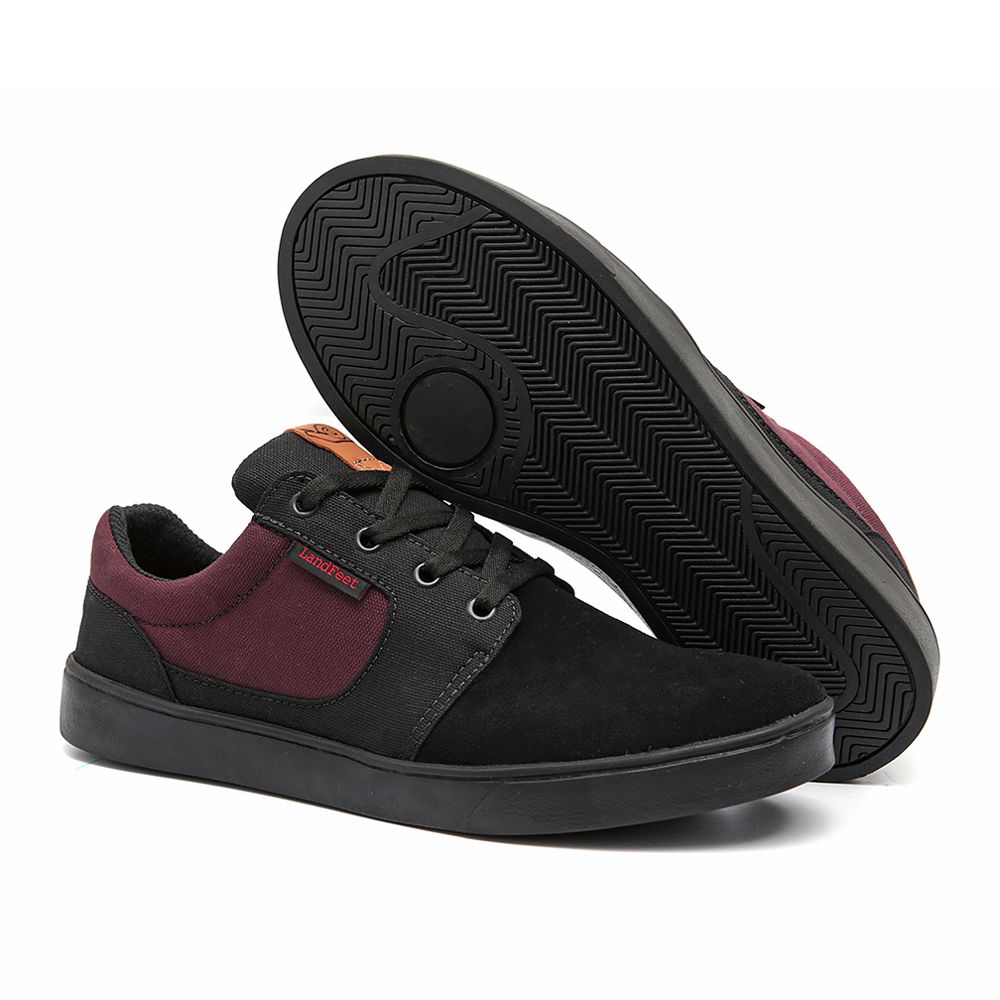 TÊNIS SKATE LION PRETO-BORDO - LANDFEET 