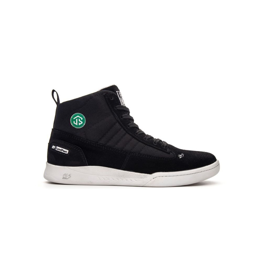 Tênis Landfeet Modelo JS - Lifestyle Drums Skate Cano Alto Preto Branco