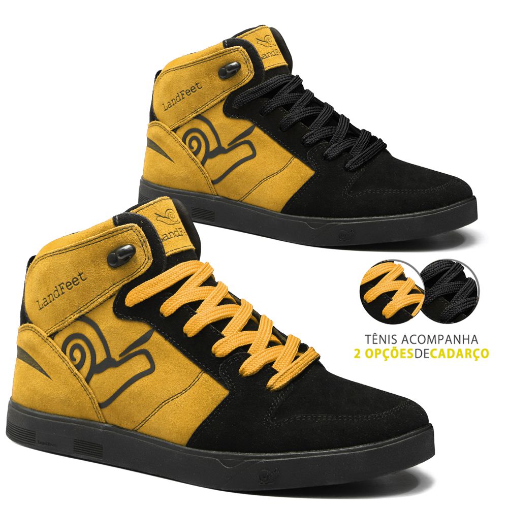 Tênis Skate Embarcadero X Preto e Amarelo - Landfeet