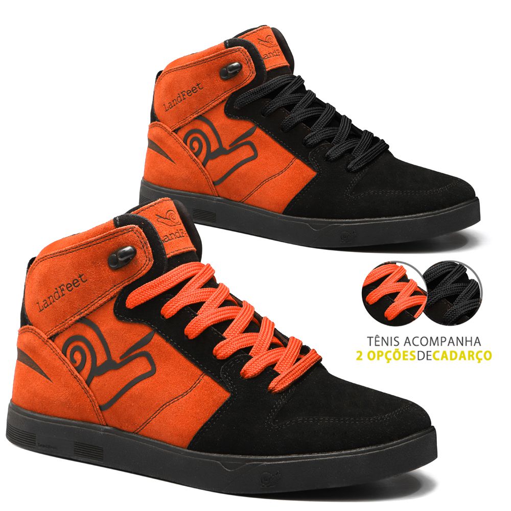 Tênis Skate Embarcadero X Preto e Laranja - Landfeet