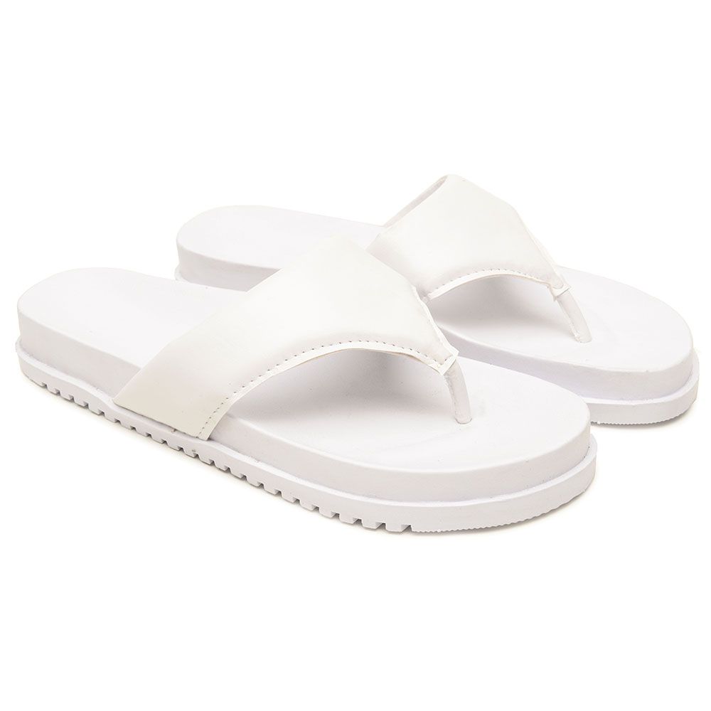 Sandália Feminina Flat - Branca - FLAT BRANCA - LARETTO