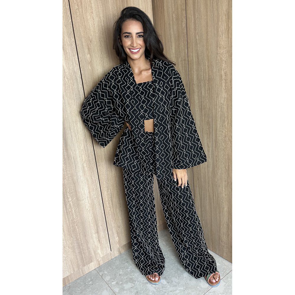 KIMONO ZIG PRETO