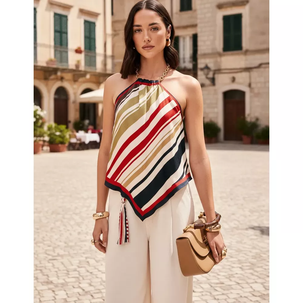 BLUSA FRENTE ÚNICA ESTAMPA LENÇO - Le Preppy