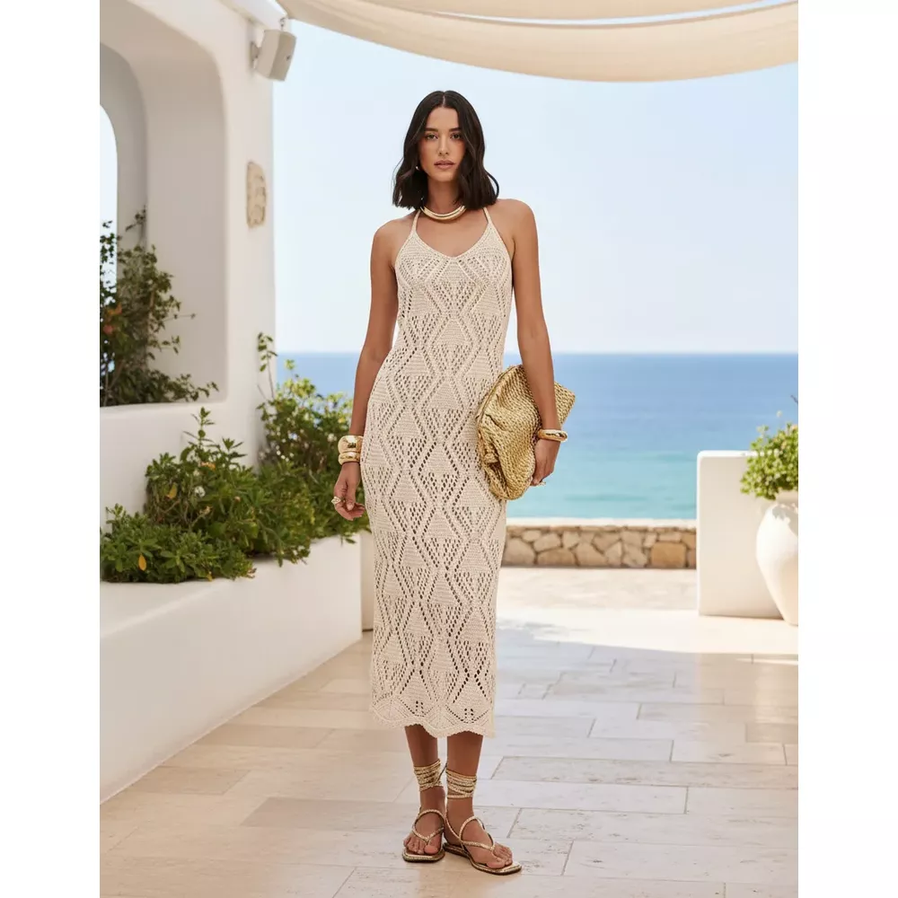 VESTIDO OFF TRICÔ FRENTE ÚNICA - Le Preppy