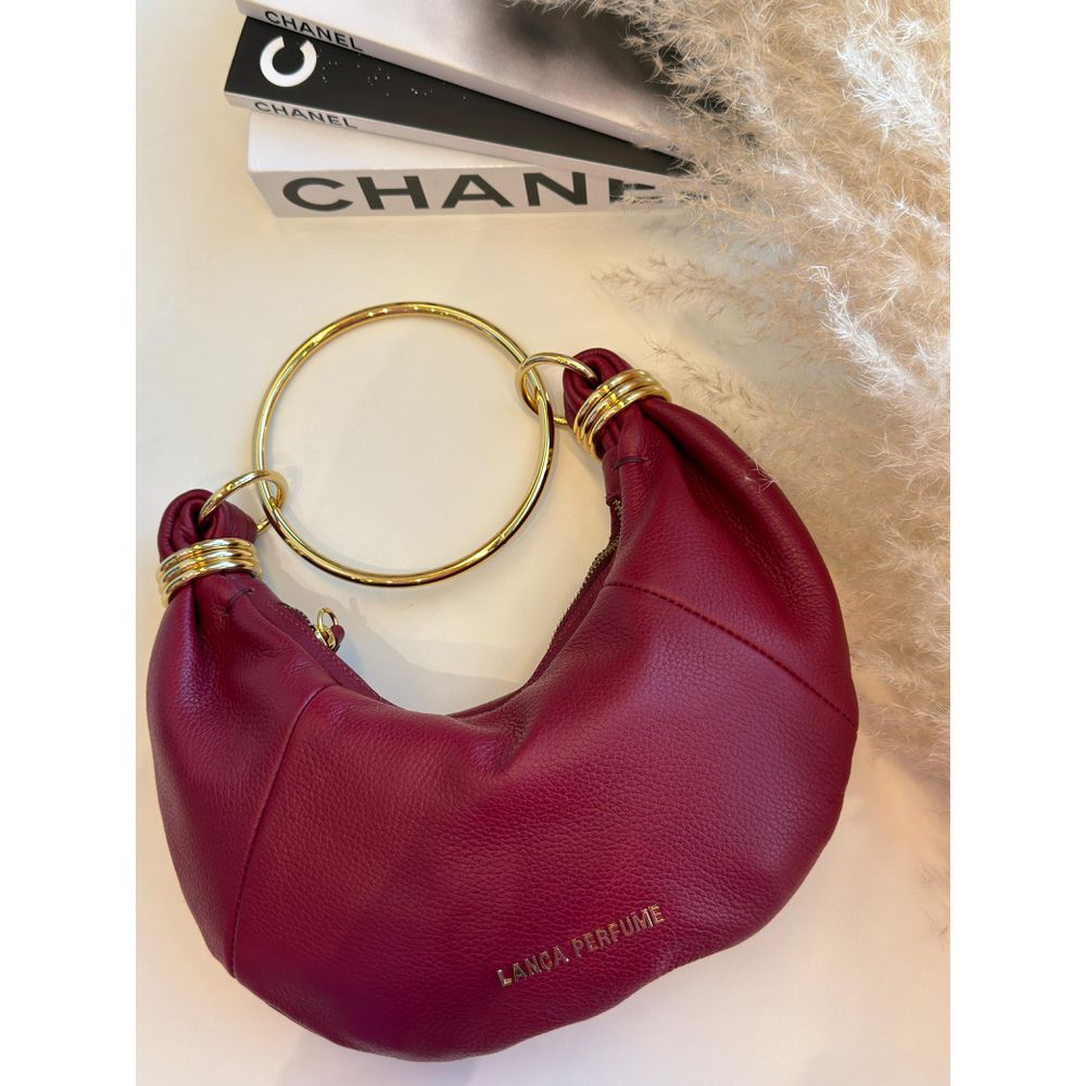 BOLSA COURO COM ALÇA DE MÃO CABERNET - Le Preppy