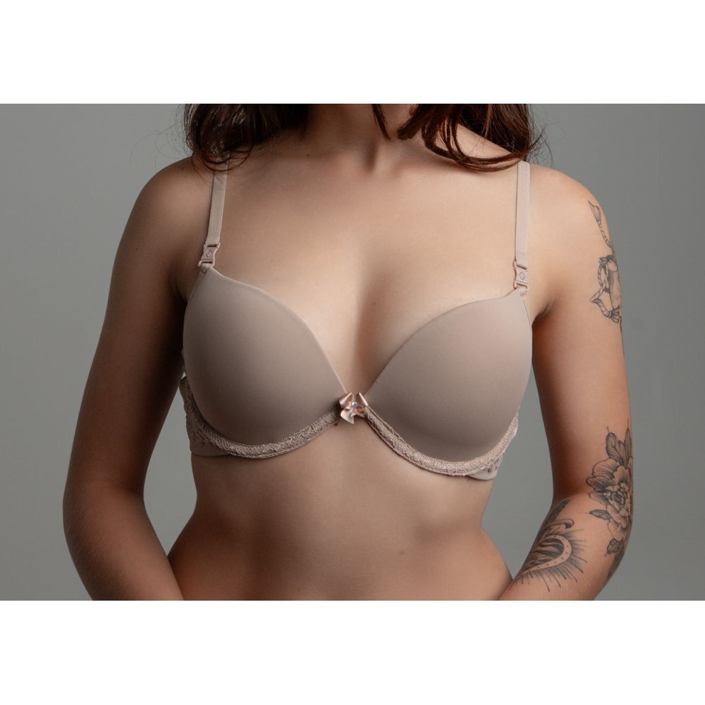Sutiã Aumentax com Renda na Lateral 1494 - CHOCOLATE - LILA LINGERIE