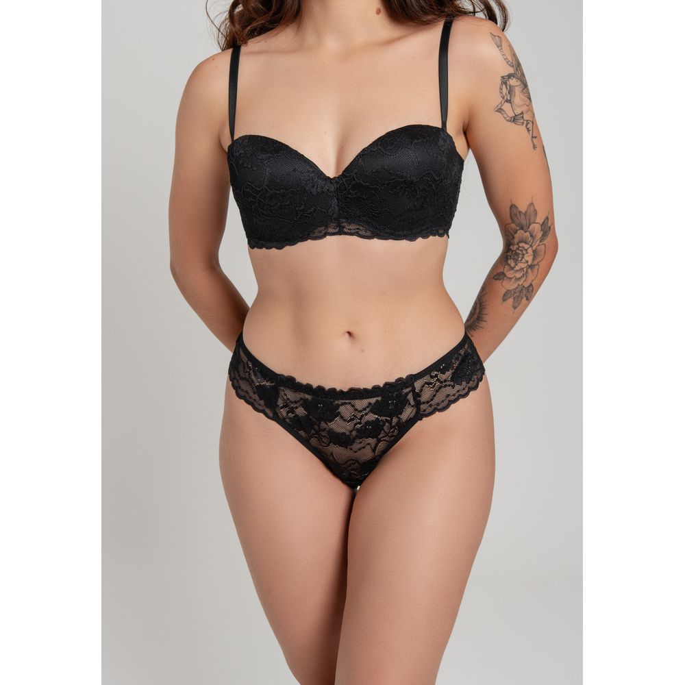 CONJUNTO TOMARA QUE CAIA RENDADO 1068 - PRETO - LILA LINGERIE