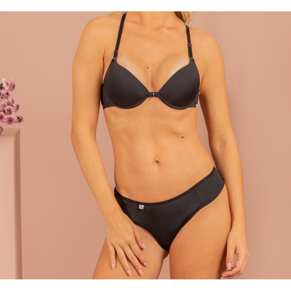 Conjunto Nadador Fecho Frontal 1344 - PRETO - LILA LINGERIE