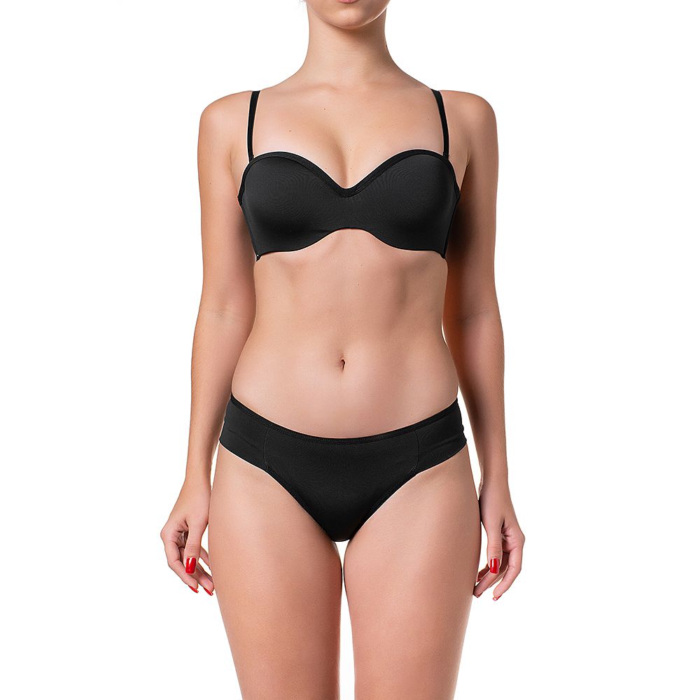 Conjunto Basico Microfibra Preto - LILA LINGERIE