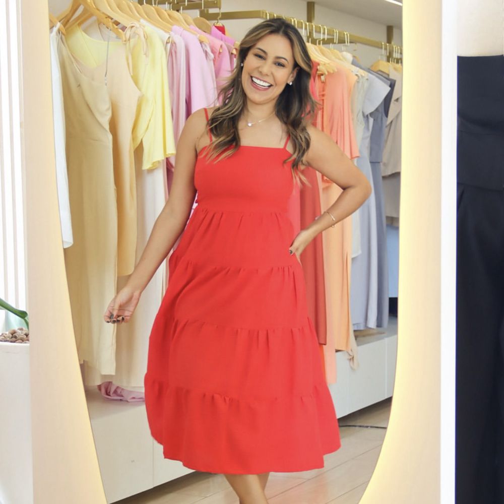 Vestido Marina Vermelho - Loja Gabriela Ribeiro