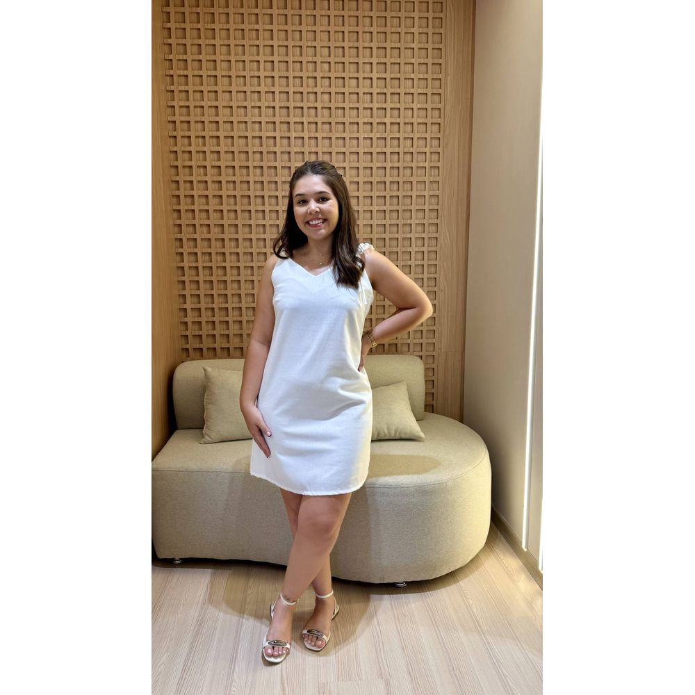 Vestido Alça Curto Lari Branco - Loja Gabriela Ribeiro