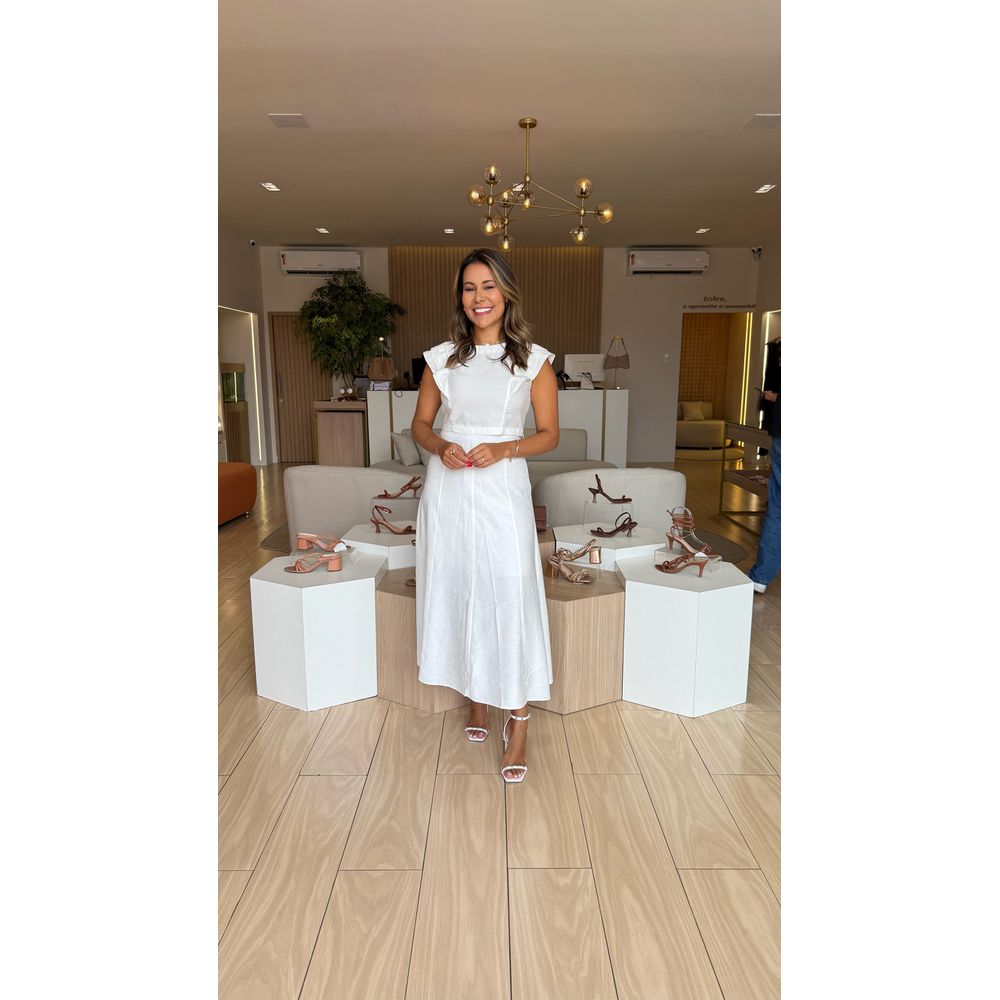 Conjunto Saia Longa E Blusa Cropped Lorena Branco