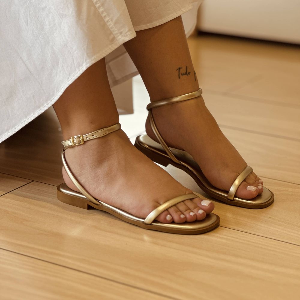 Sandália Renata Dourado - Loja Gabriela Ribeiro