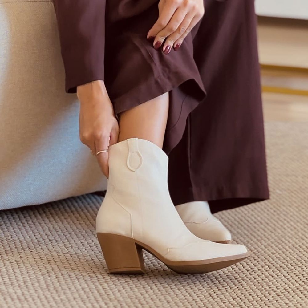 Bota Western Francine Off White