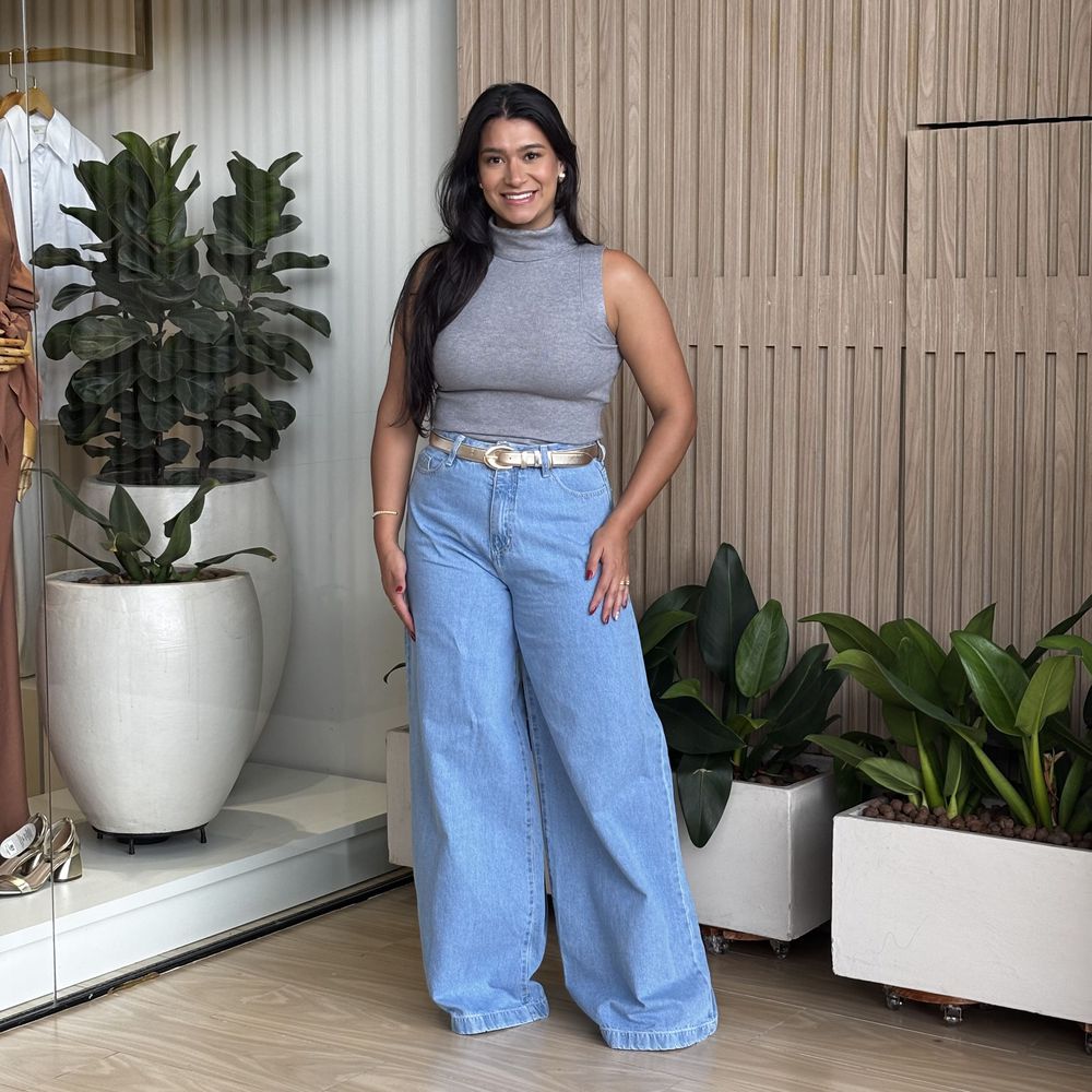 Calça Carol Pantalona Jeans - Loja Gabriela Ribeiro