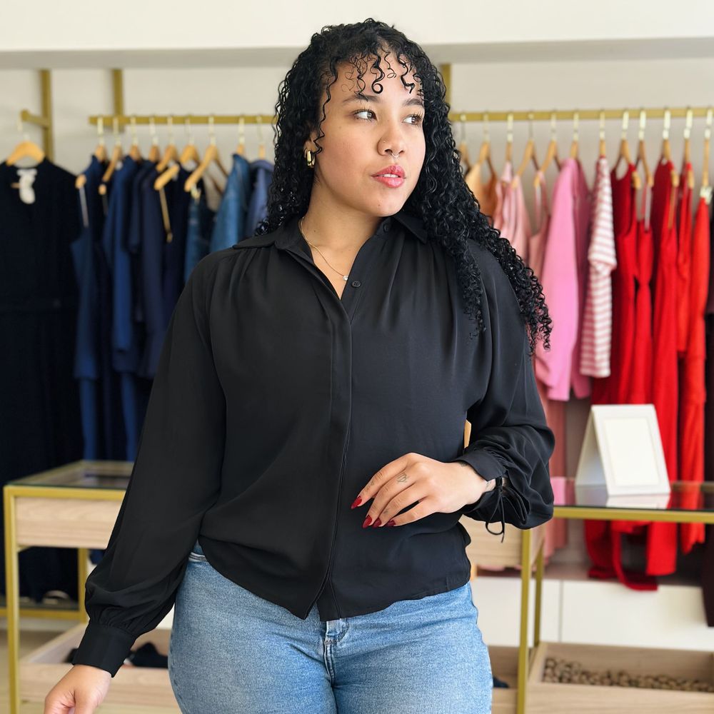 Camisa Nina Preto - Loja Gabriela Ribeiro