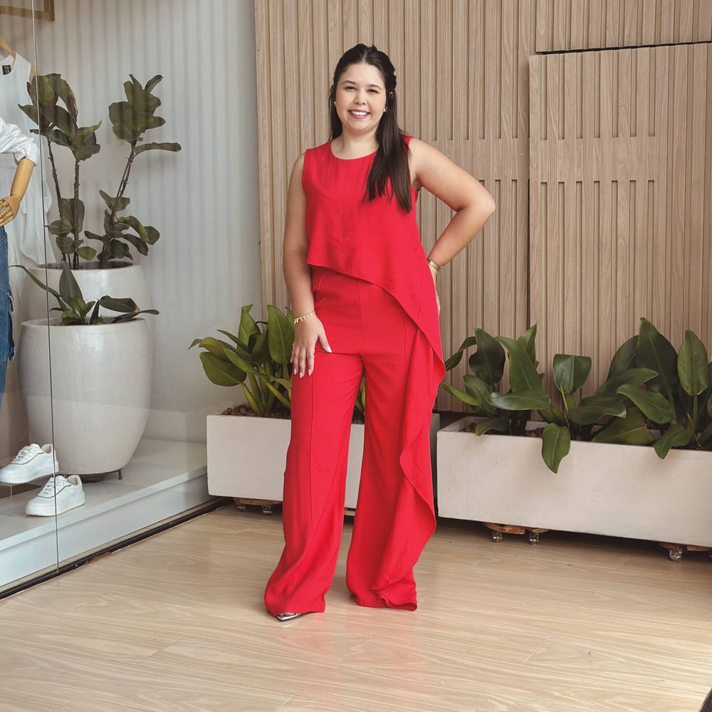 Macacão Amanda Vermelho - Loja Gabriela Ribeiro