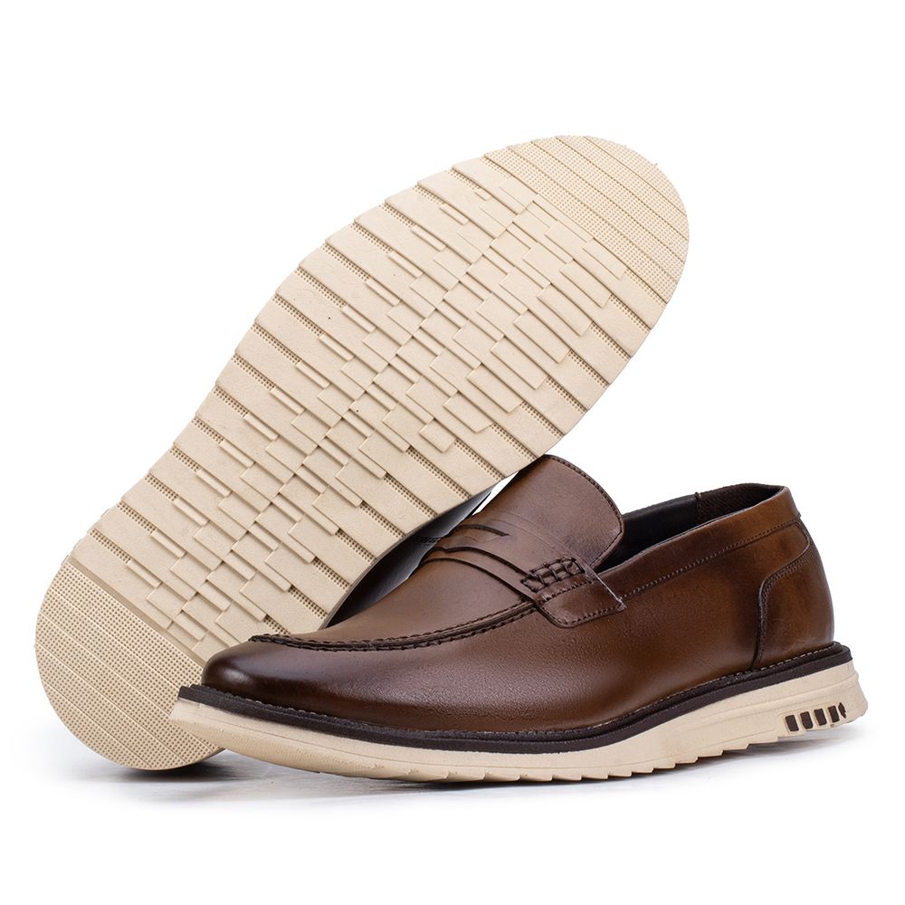 Mocassim Bergamo Classic de Couro Marrom Kéffor - ... - KÉFFOR Calçados