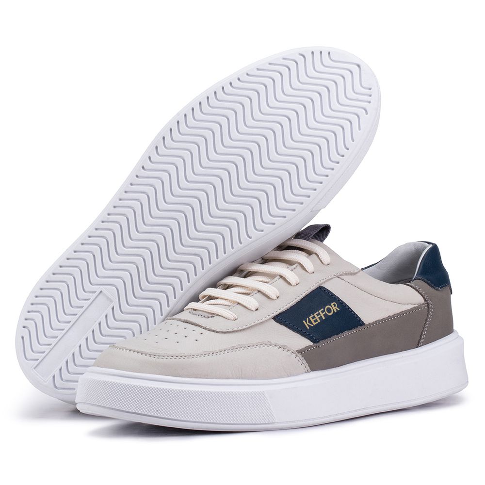 Tênis Casual Compass 315 De Couro Branco Kéffor -... - KÉFFOR Calçados
