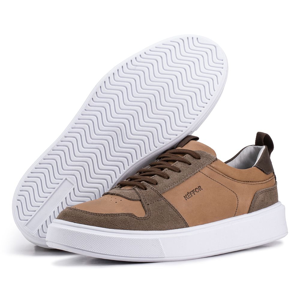 Tênis Casual Compass 320 De Couro Terracota com Re... - KÉFFOR Calçados