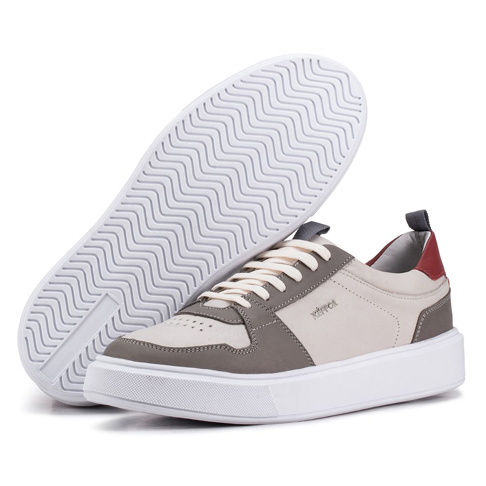 Tênis Casual Compass 320 De Couro Off White com Re... - KÉFFOR Calçados