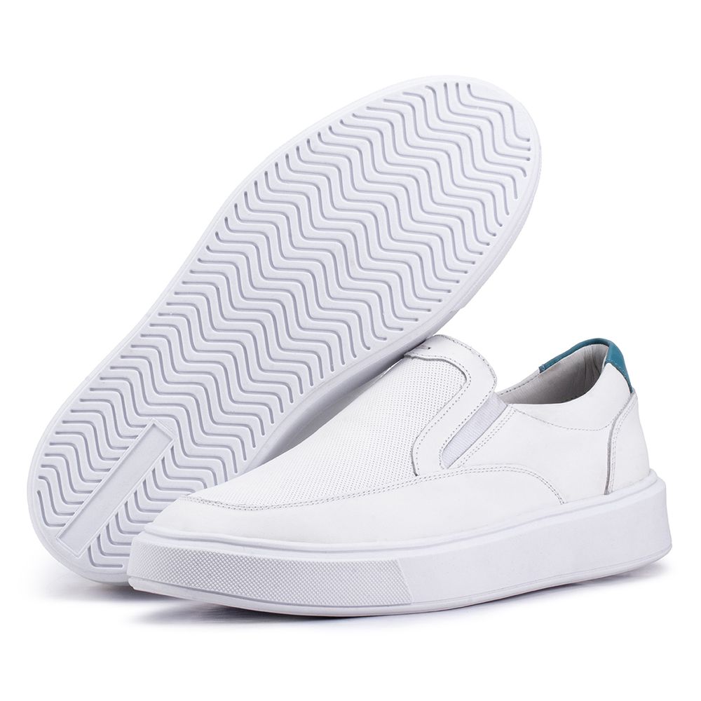 Mocassim Compass 325 De Couro Branco Confortável C... - KÉFFOR Calçados