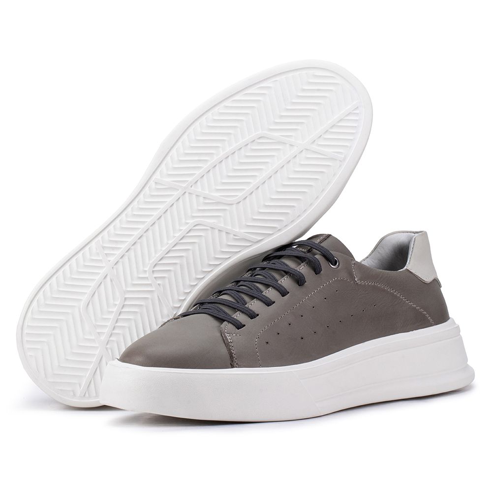 Tênis Casual Kéffor Mistral 600 De Couro Cinza - 1... - KÉFFOR Calçados
