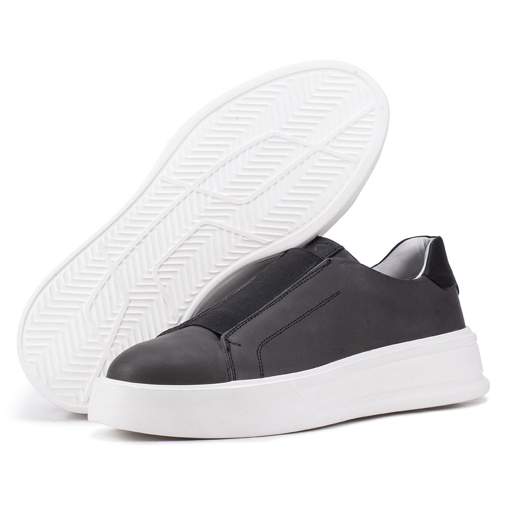 Tênis Casual Mistral 605 De Couro Grafite Slip On ... - KÉFFOR Calçados