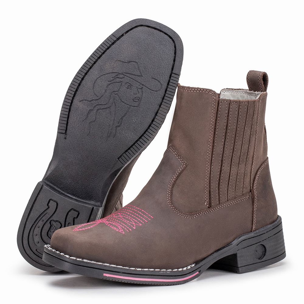 Botina Appaloosa De Couro Confortável Feminina - 3... - KÉFFOR Calçados