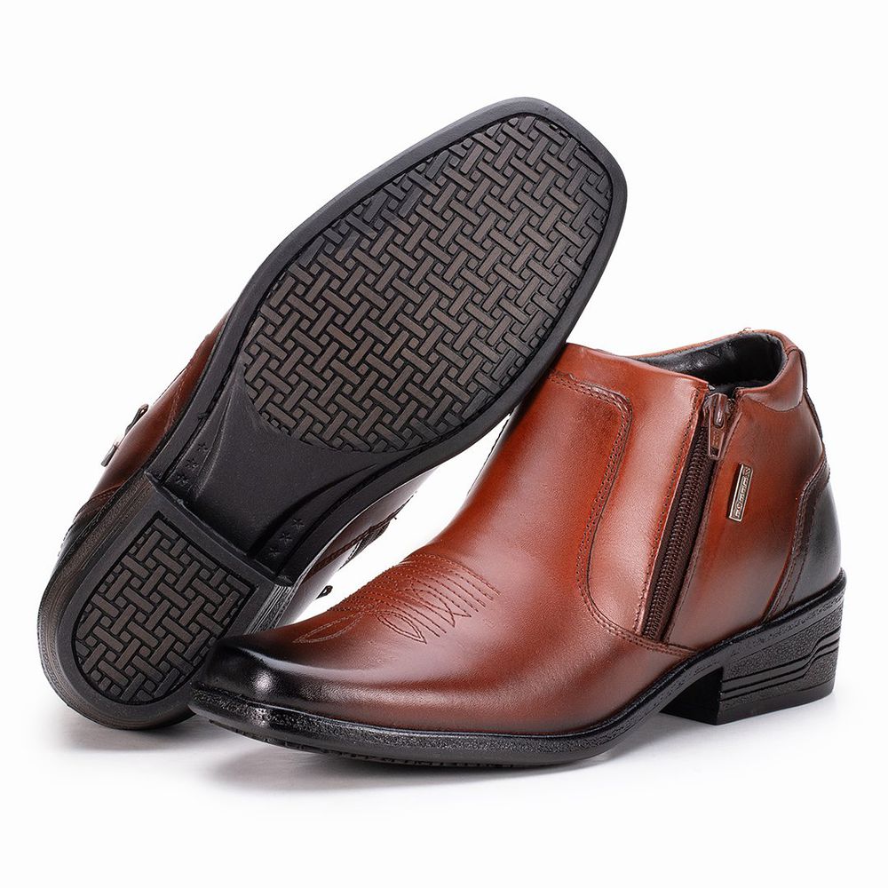 Bota Masculina Em Couro Kéffor Cor Mogno Linha Ari... - KÉFFOR Calçados
