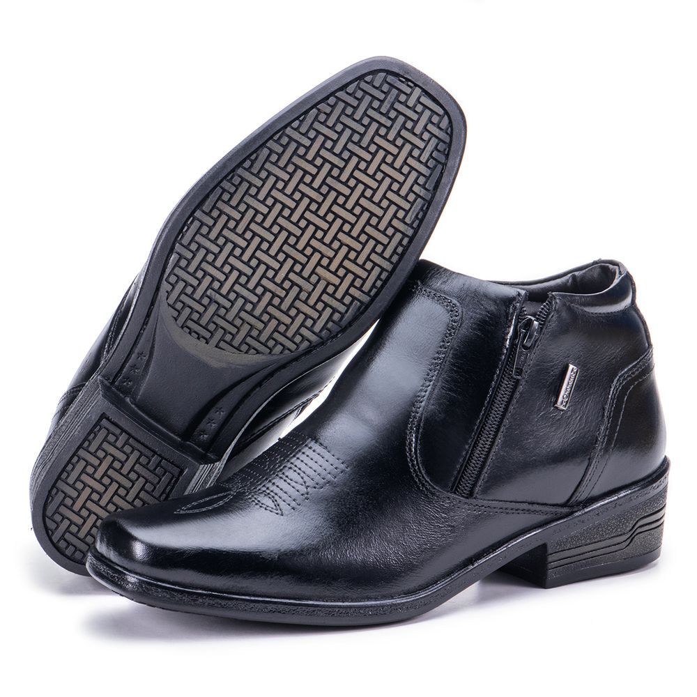 Bota Country Masculina Em Couro Kéffor Preto Linha... - KÉFFOR Calçados