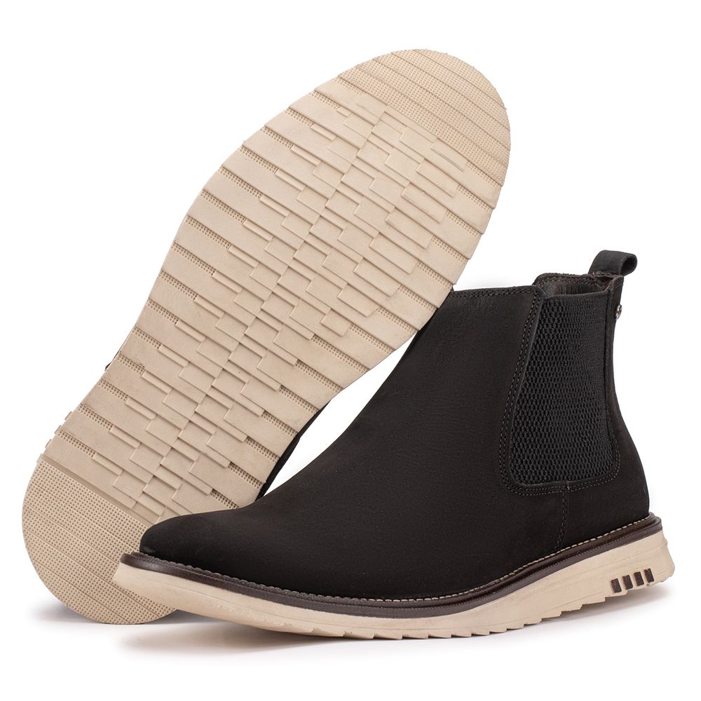 Sapato Casual Masculino Couro Legítimo Preto Cano ... - KÉFFOR Calçados